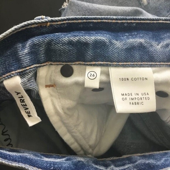 Grlfrnd Beverly One For The Road Denim Long Bermuda Boyfriend Jean Shorts 26 - Picture 15 of 16